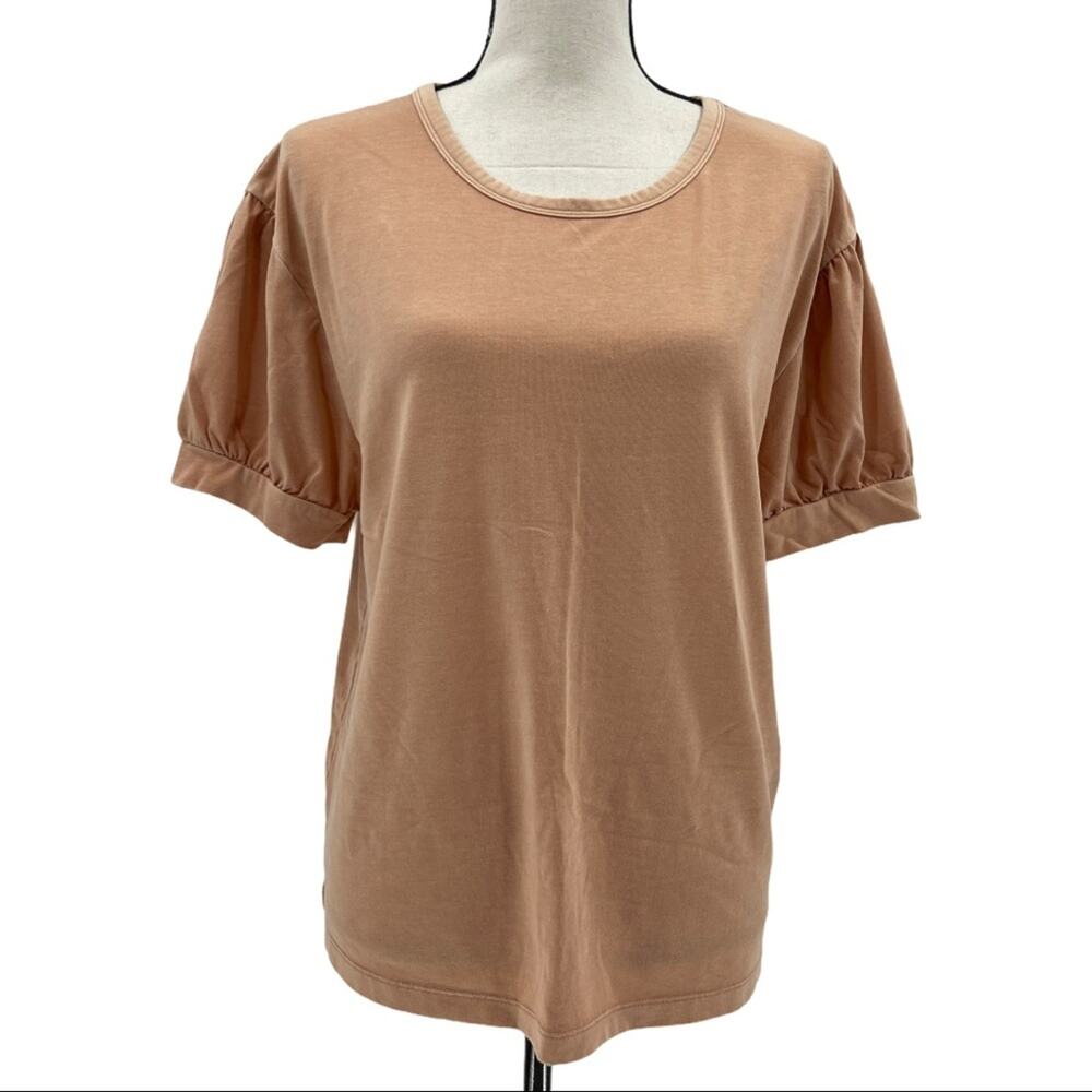 Universal Thread Women's Peach Scoop Neck Puff Sleeve T-Shirt Size M
